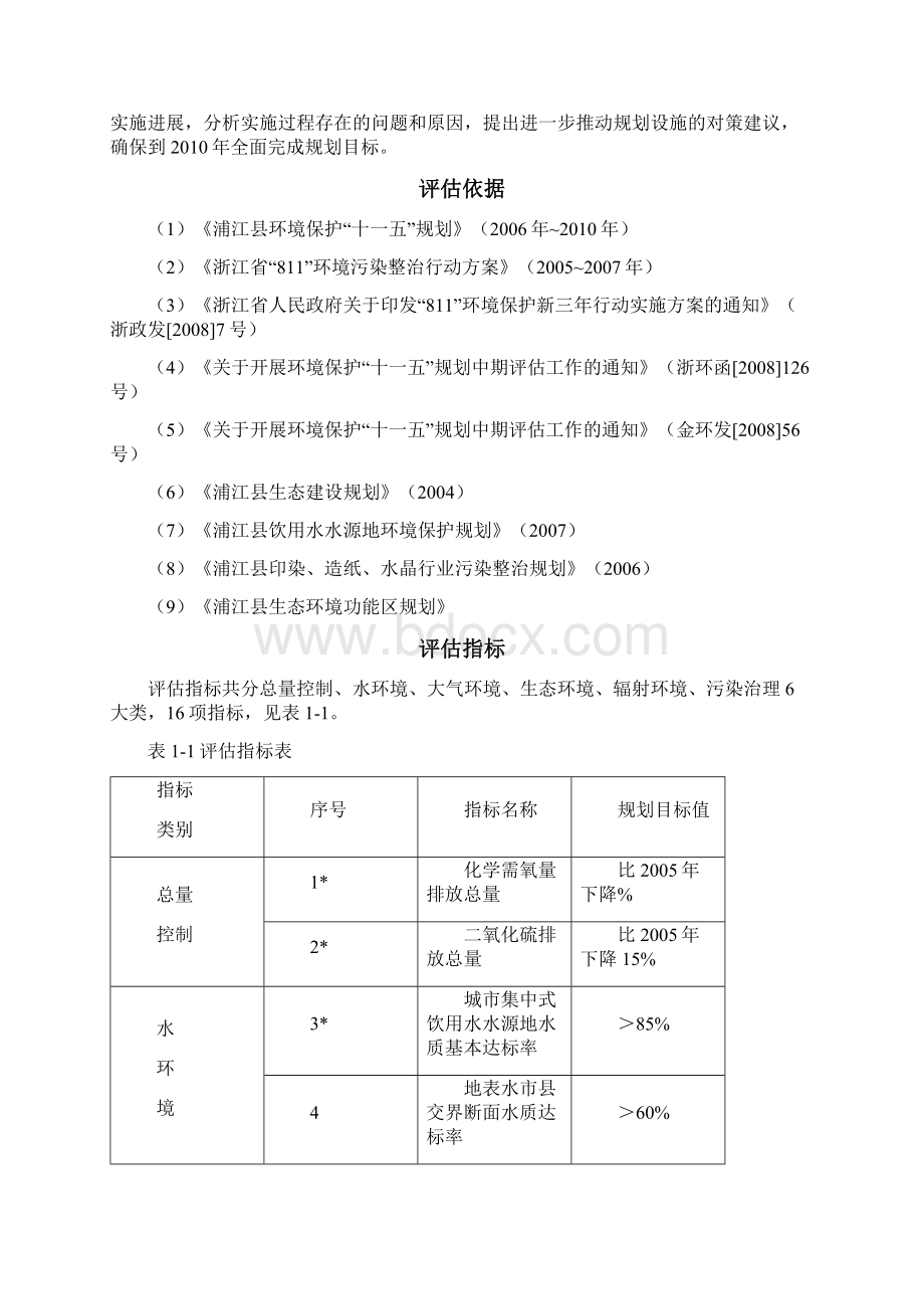 浦江县环境保护十一五规划中期评估报告0714Word文件下载.docx_第2页