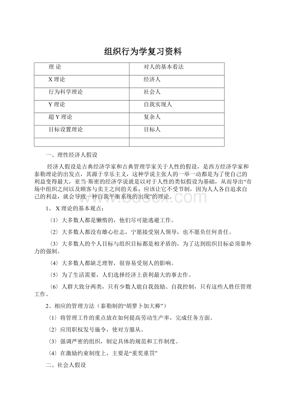 组织行为学复习资料文档格式.docx