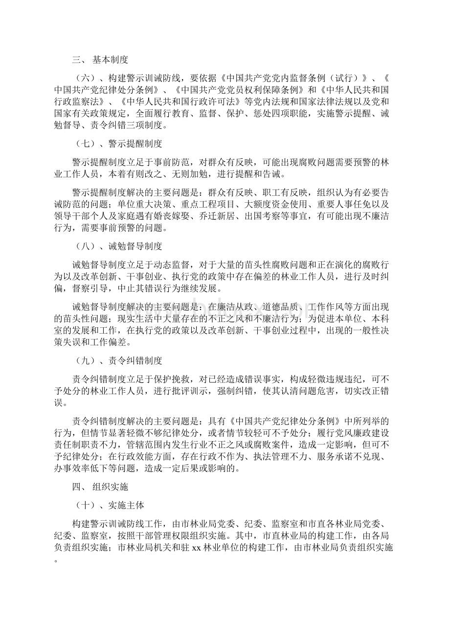 关于在市直林业系统全面构建警示训诫防线的实施办法Word下载.docx_第2页