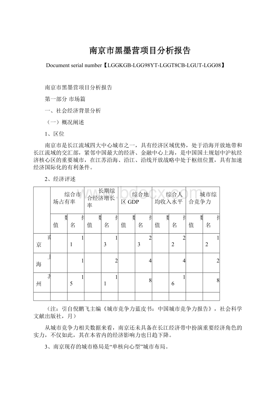 南京市黑墨营项目分析报告.docx