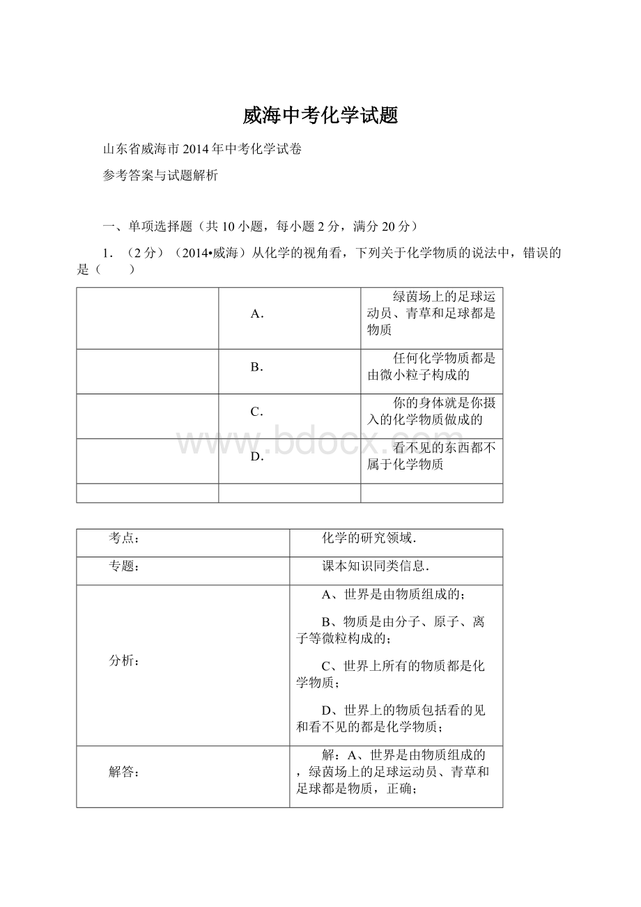 威海中考化学试题Word文件下载.docx_第1页