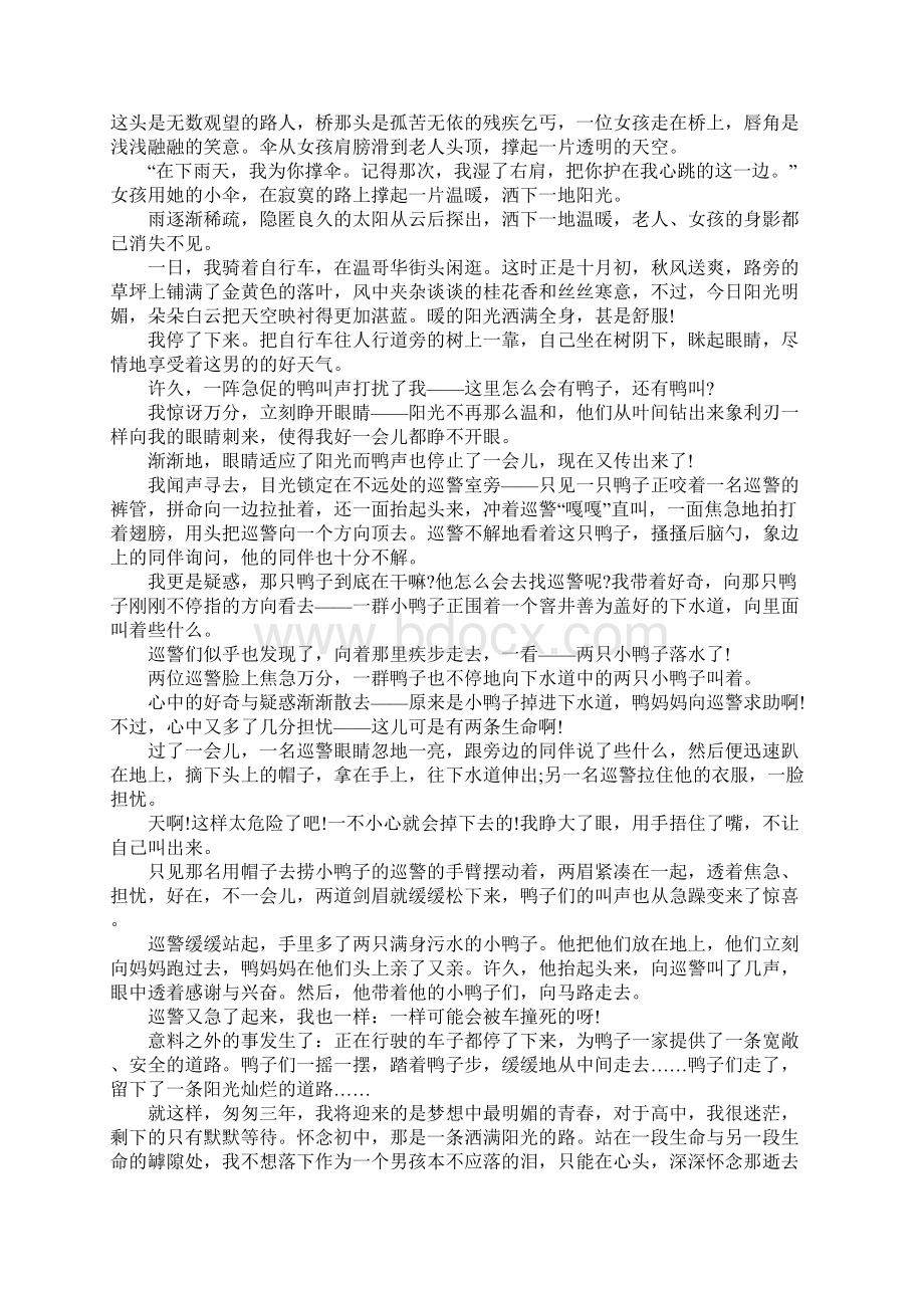 路上洒满阳光作文八篇.docx_第2页