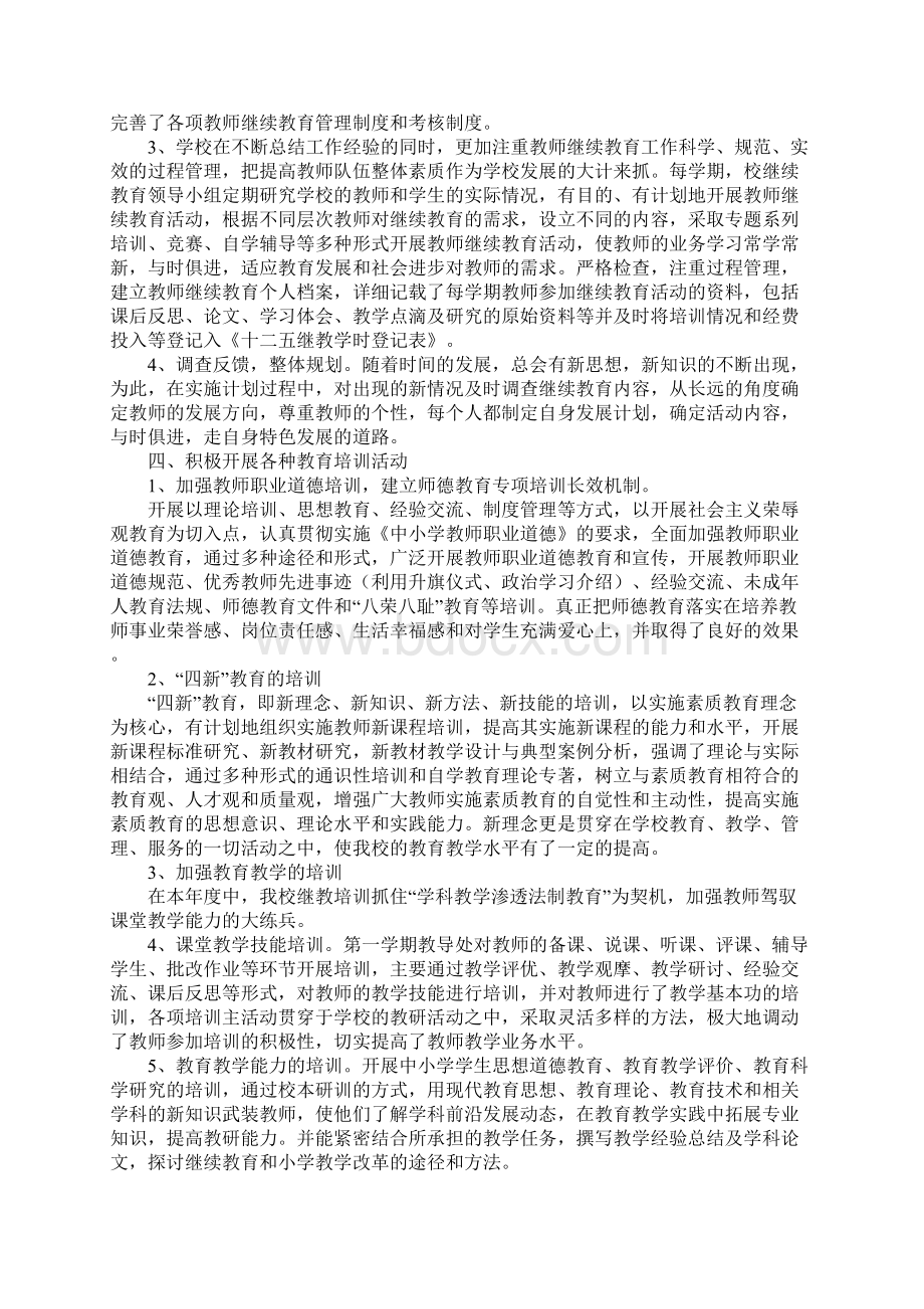 中学继续教育培训工作总结文档格式.docx_第2页