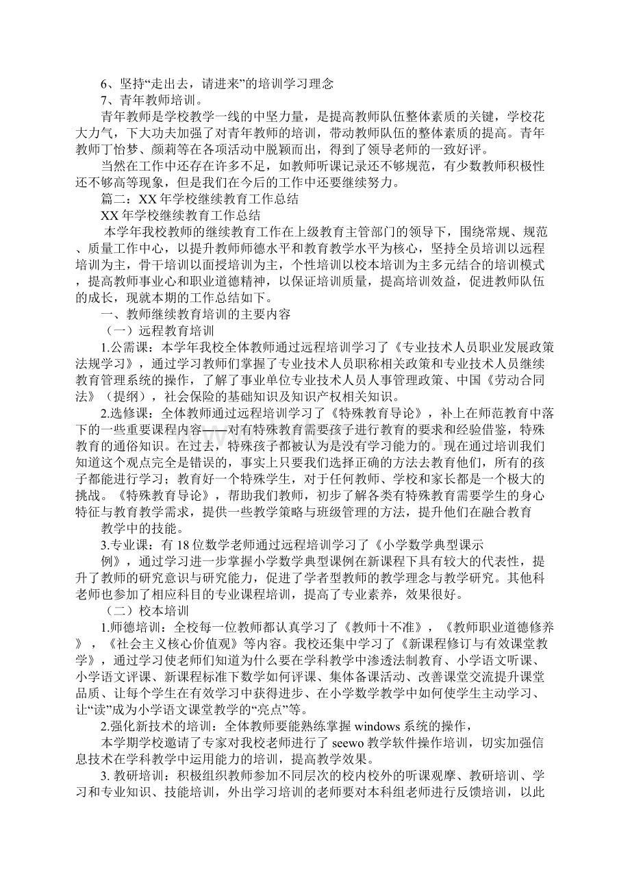 中学继续教育培训工作总结文档格式.docx_第3页