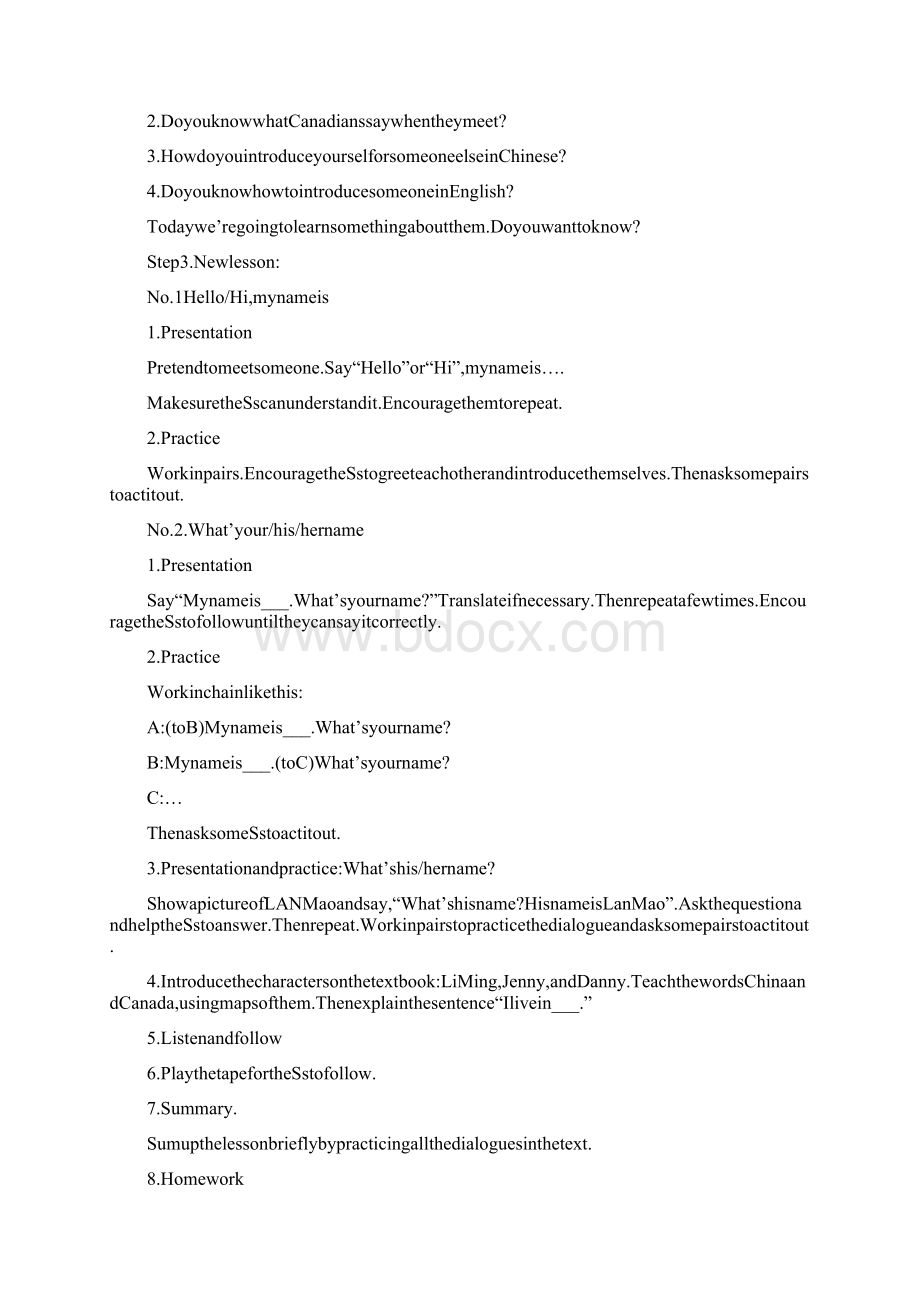 英语初一下冀教版lesson1hello教案.docx_第2页