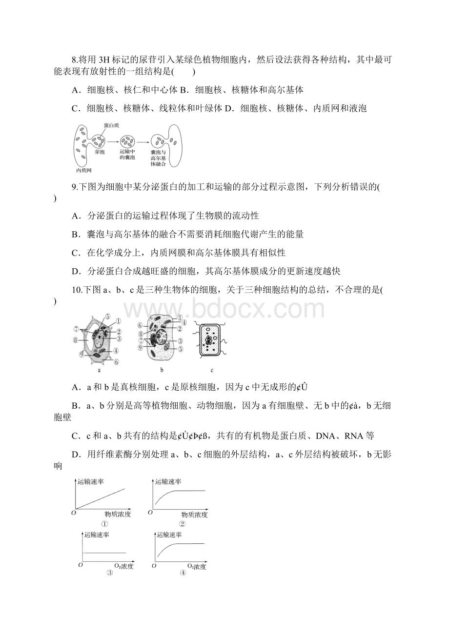 山西省山西大学附属中学届高三上学期期中考试生物试题及答案.docx_第3页