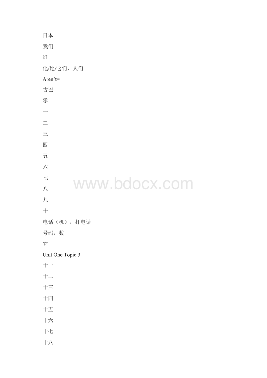 仁爱英语七年级上册单词表中文.docx_第3页