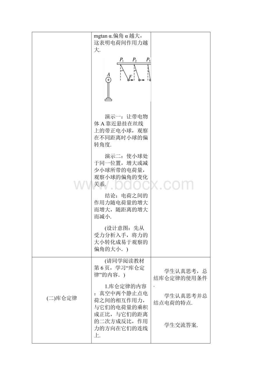 最新人教版高中物理选修31第一章《库仑定律》教学设计.docx_第3页