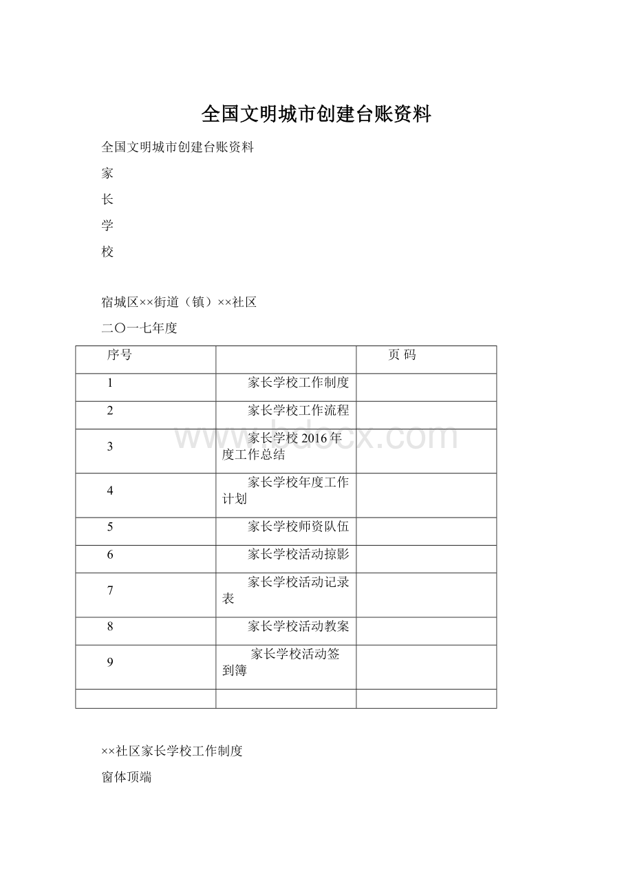 全国文明城市创建台账资料.docx_第1页