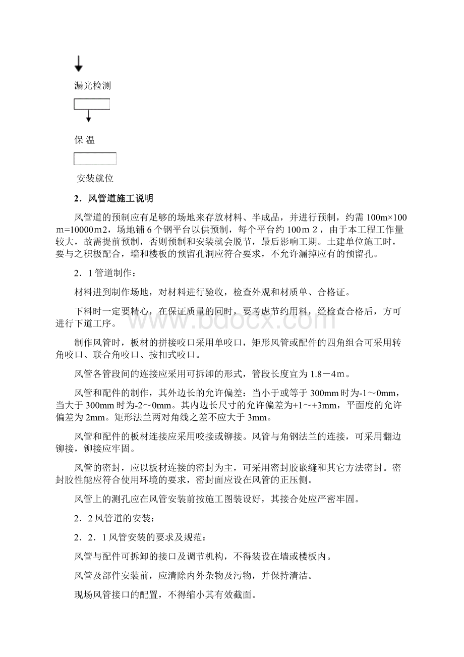 通风管道制作安装技术方案.docx_第2页