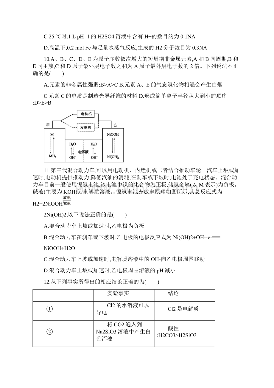 高考化学课标版仿真模拟卷六含答案Word格式.docx_第2页