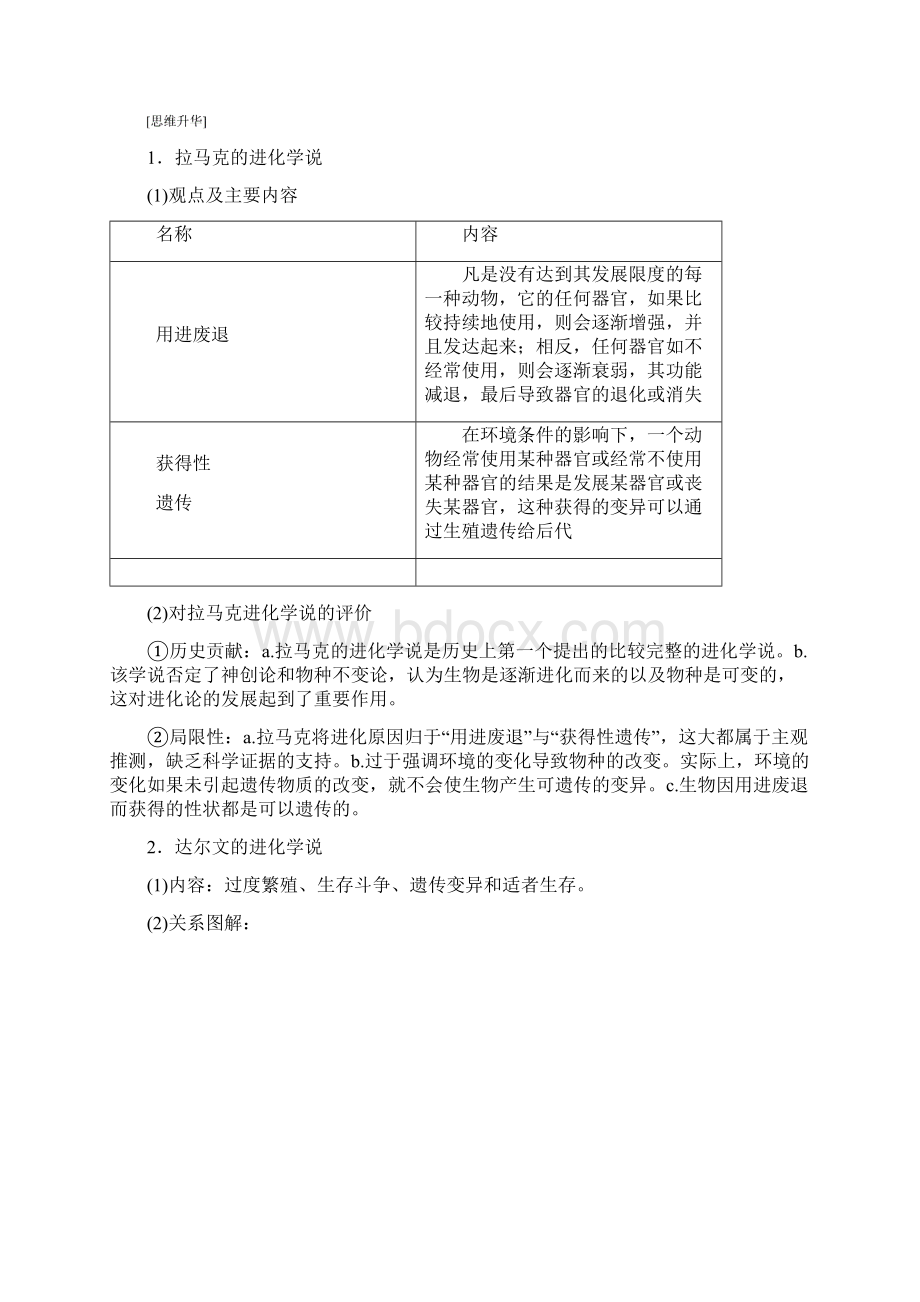 学年高中生物第5章生物的进化第1节生物进化理论学案苏教版必修2资料Word文件下载.docx_第3页