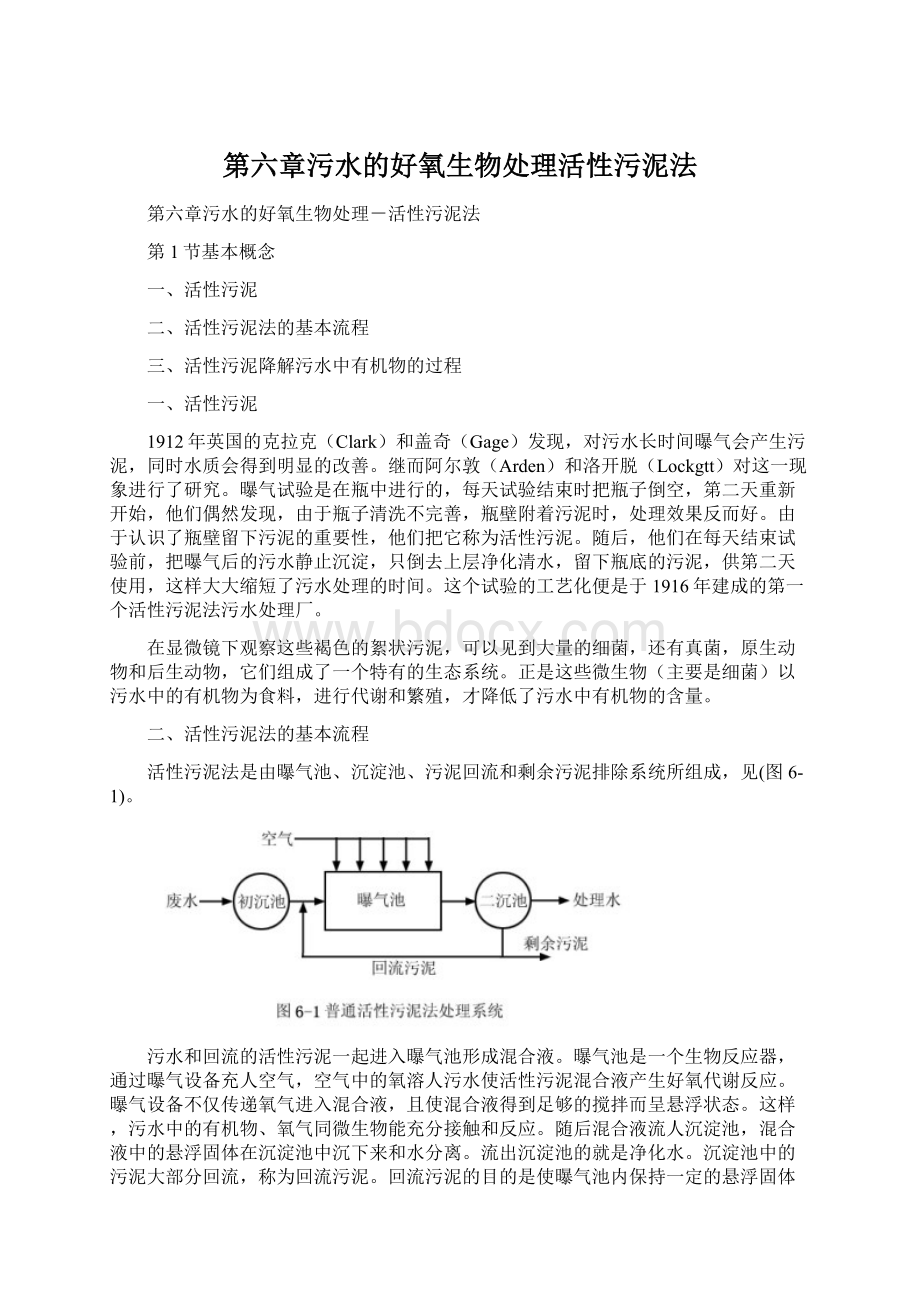 第六章污水的好氧生物处理活性污泥法.docx_第1页