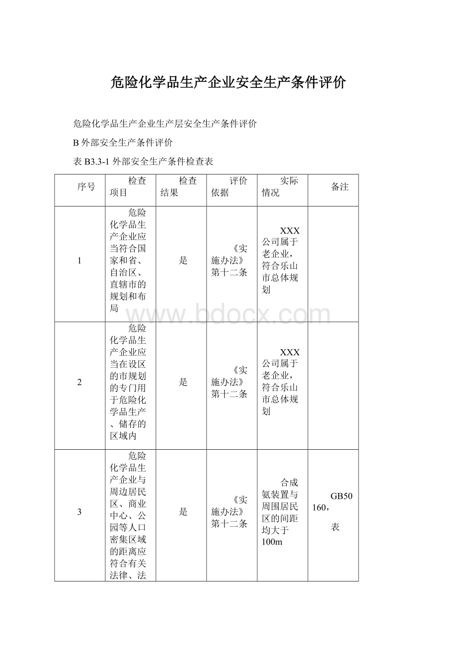 危险化学品生产企业安全生产条件评价.docx