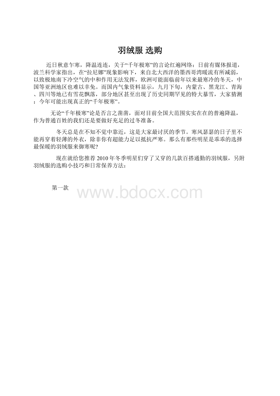 羽绒服选购Word下载.docx