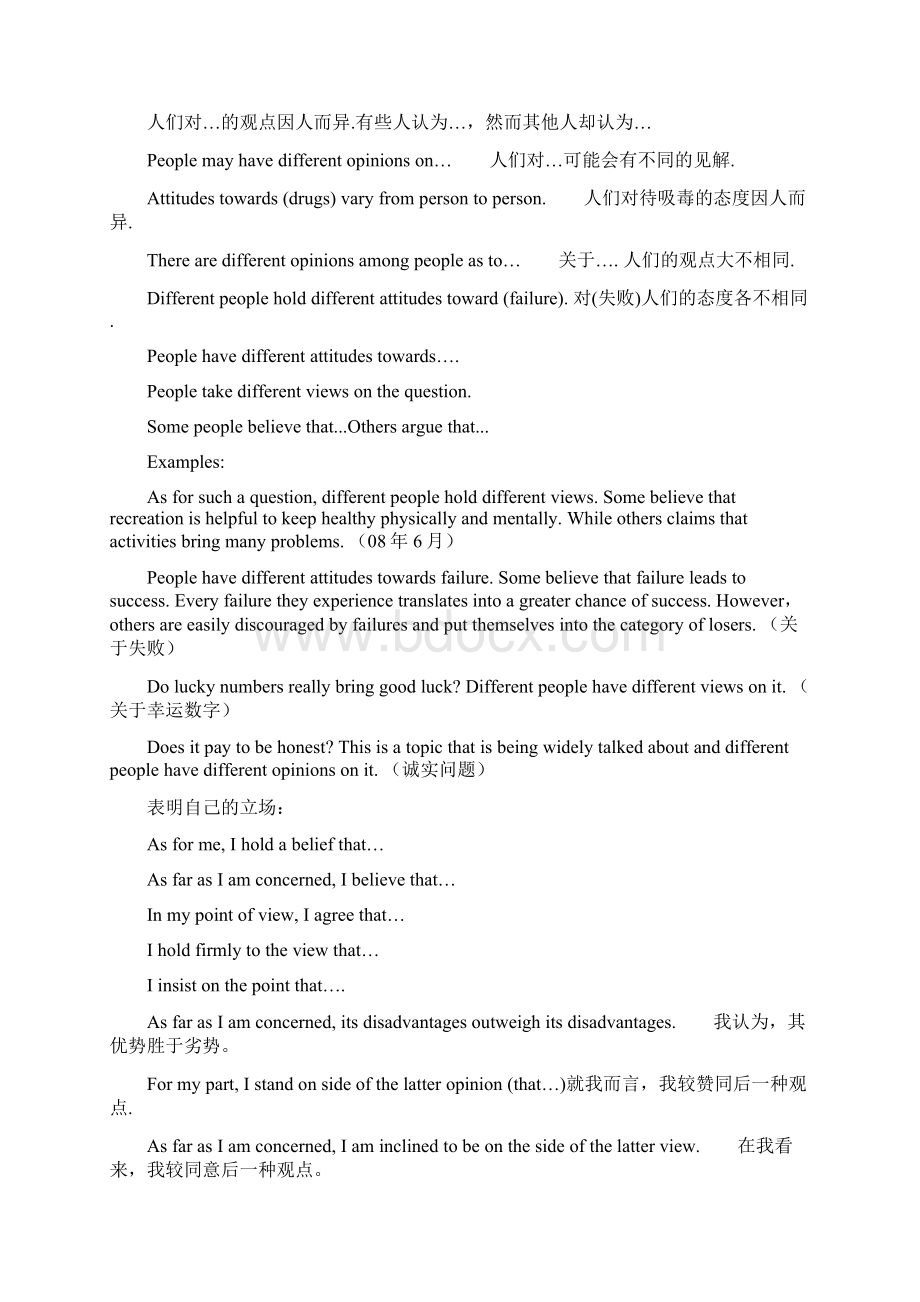 大学英语四级写作模板句型史上最好超好Word文档格式.docx_第3页