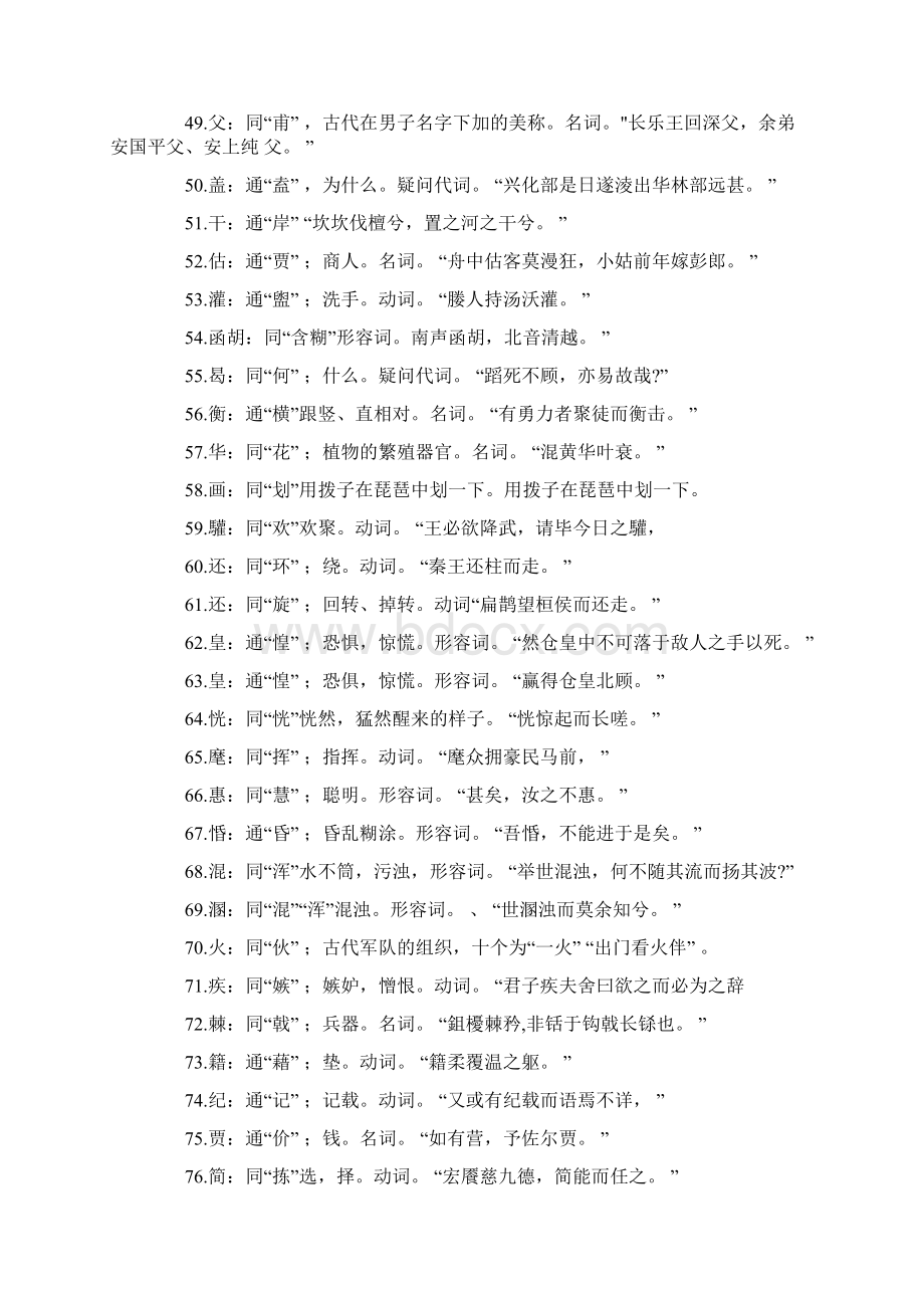 高考语文文言文备考资料近五年考点总结你必须知道的231个文言文通假字.docx_第3页