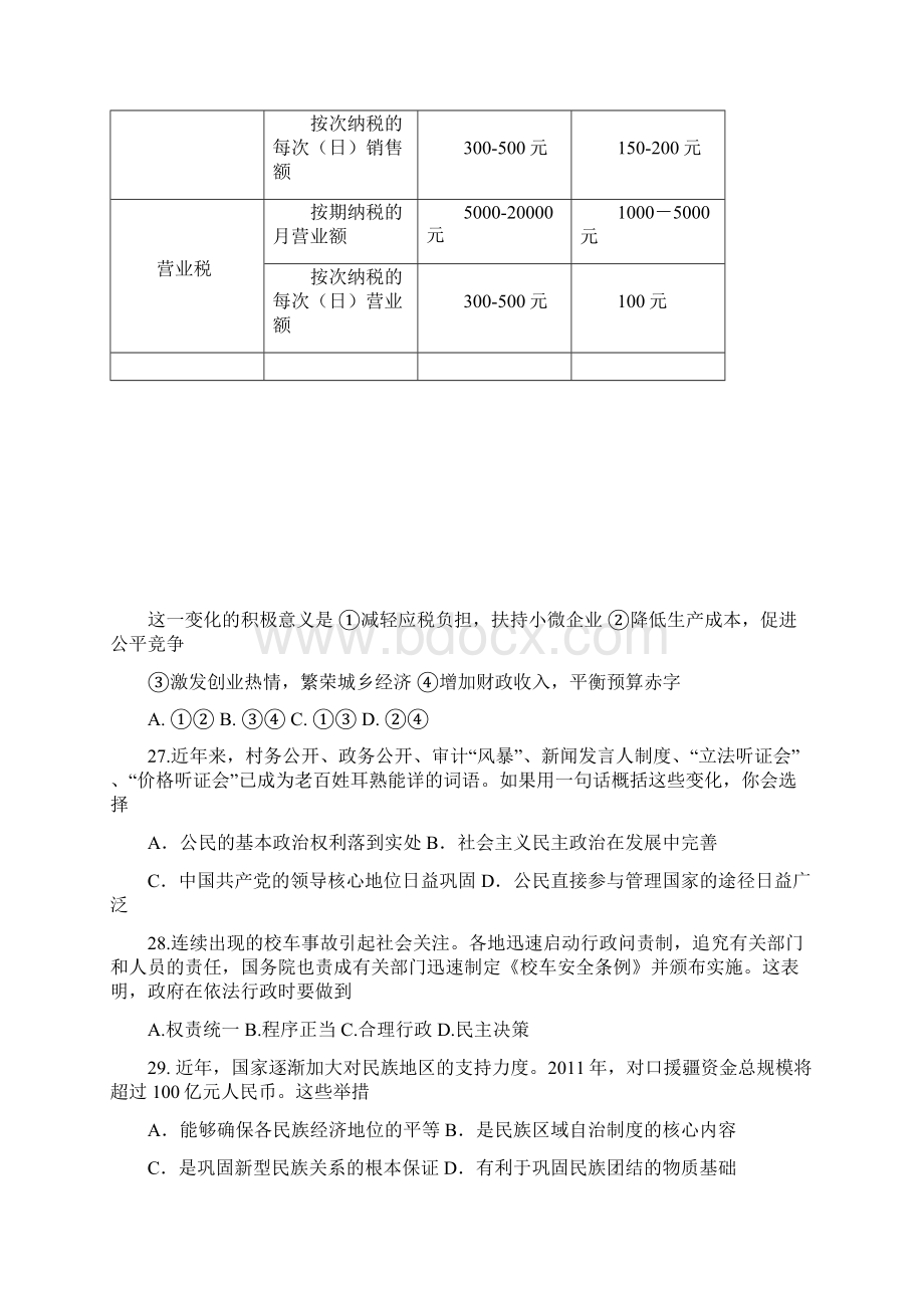 广州市高三文综政治模拟试题.docx_第2页