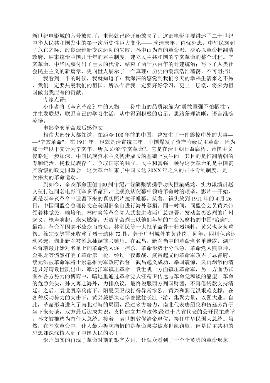 辛亥革命的有关的作文Word文档下载推荐.docx_第2页