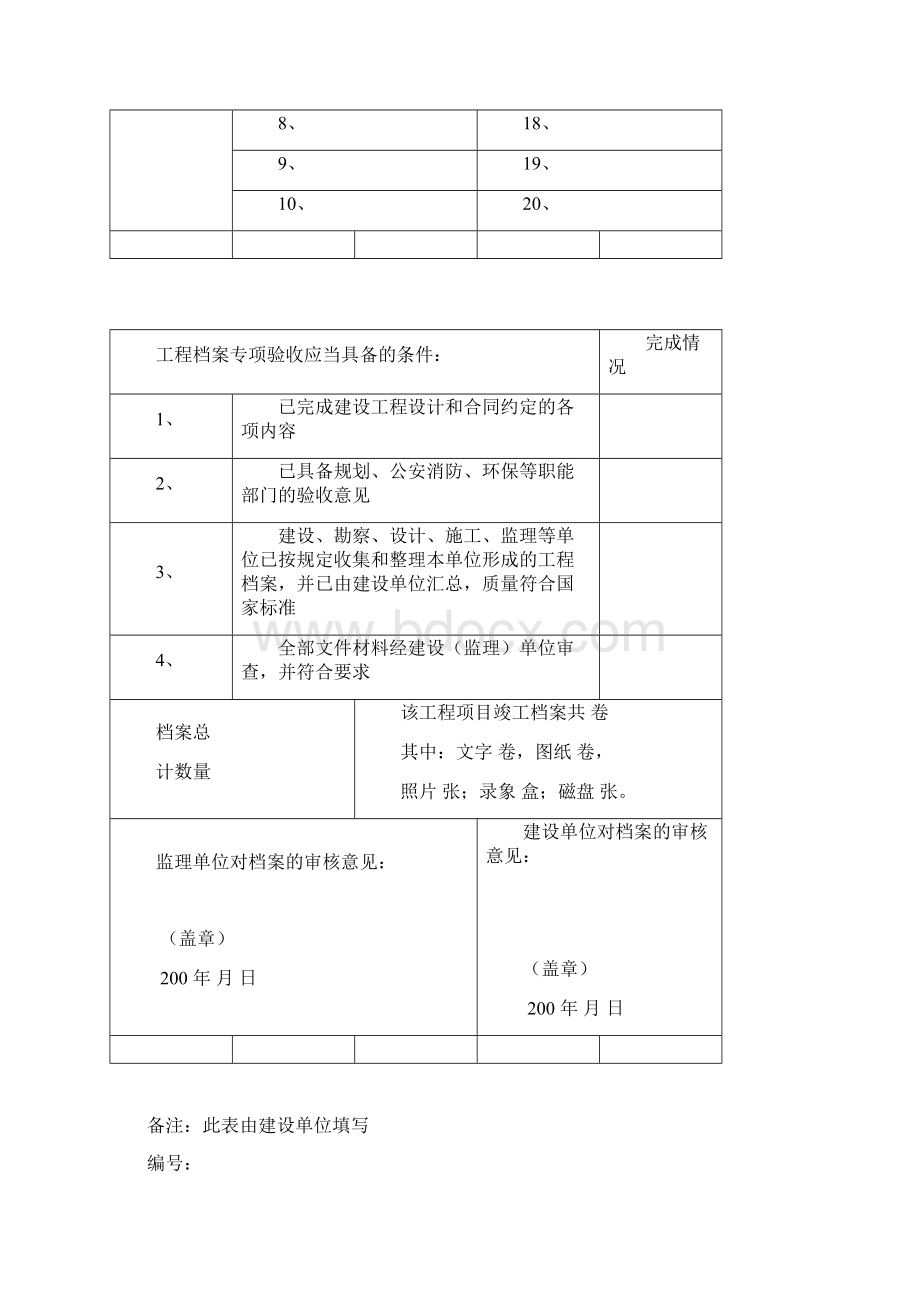 杭州市城建档案馆建设工程档案归档表格Word文档下载推荐.docx_第2页