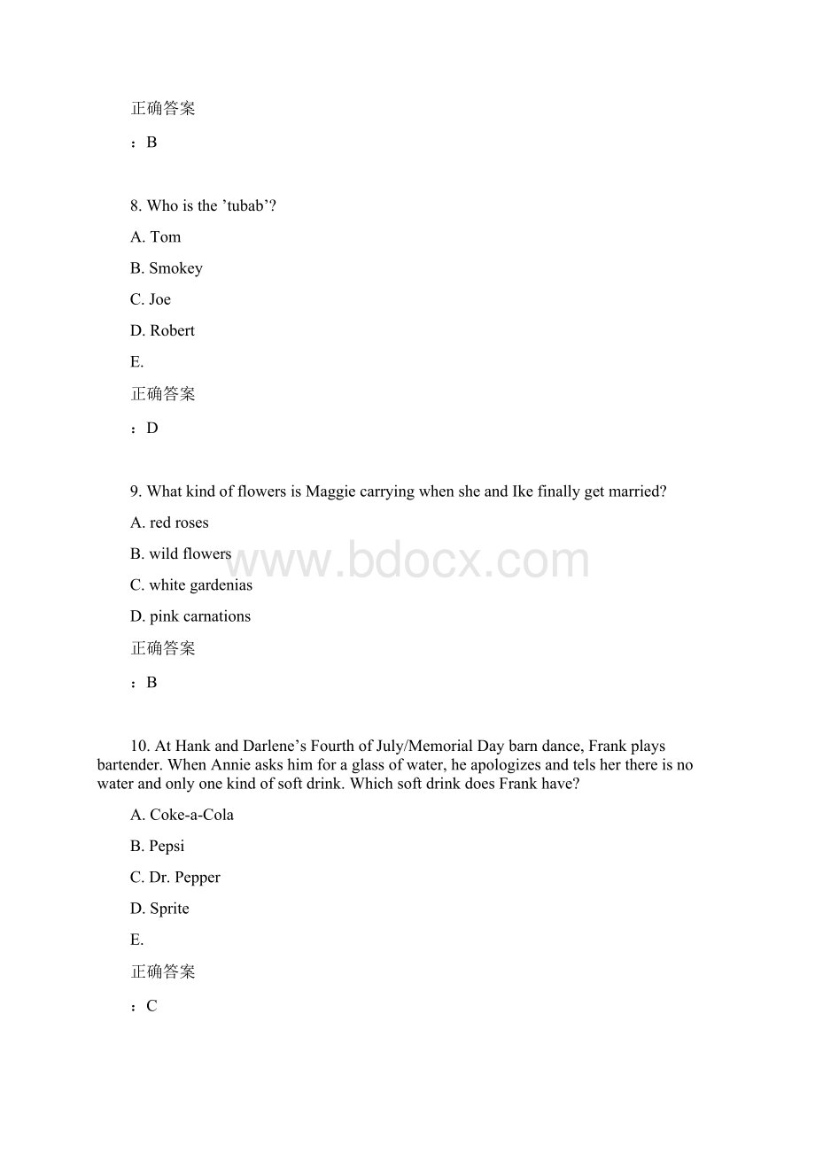 北语15秋《英语电影赏析》作业1满分答案.docx_第3页