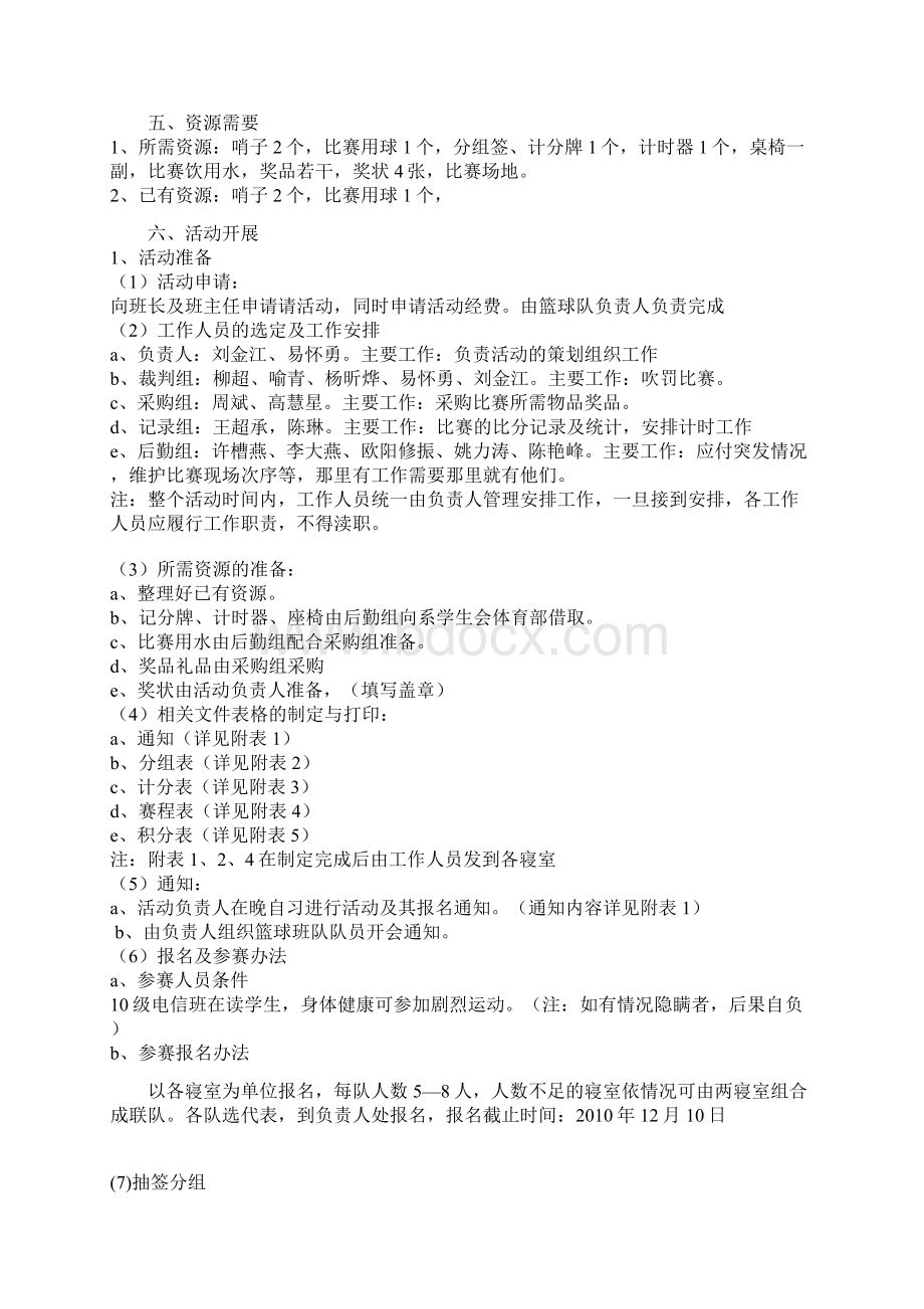 贵阳学院物电系10级电信班寝室篮球赛策划书Word格式文档下载.docx_第2页