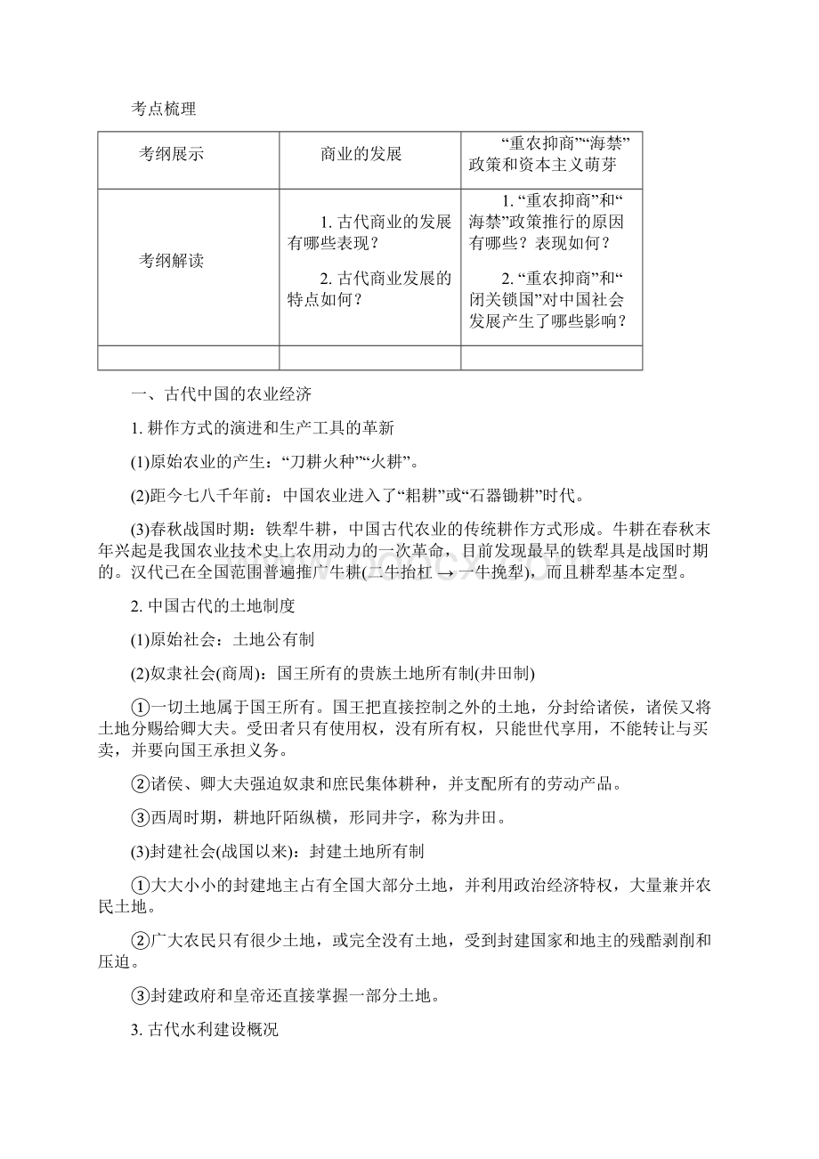 人民版届高中历史一轮复习精品学案发达的古代农业和手工业经济.docx_第3页