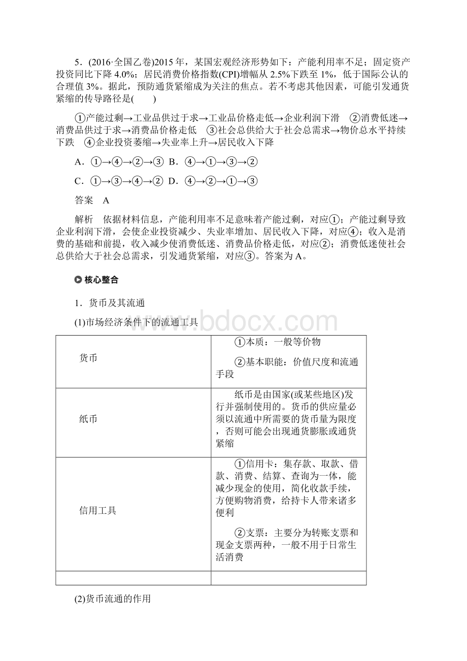 高考政治二轮复习专题一价格波动与居民消费第一课时核心考点突破学案3.docx_第3页