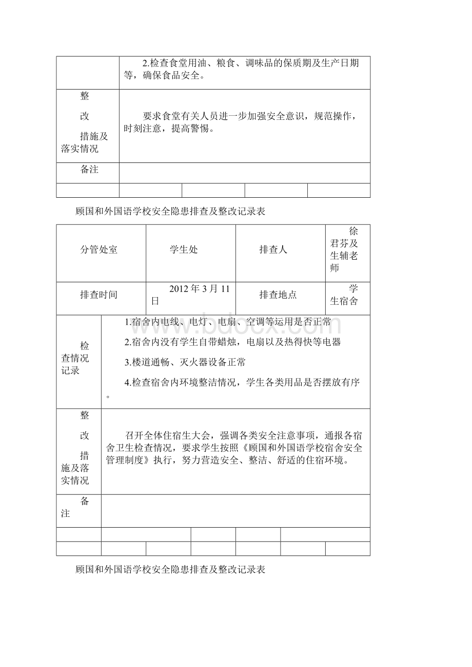 学校安全隐患排查及整改记录表.docx_第2页