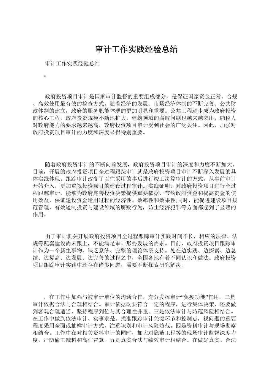 审计工作实践经验总结.docx_第1页