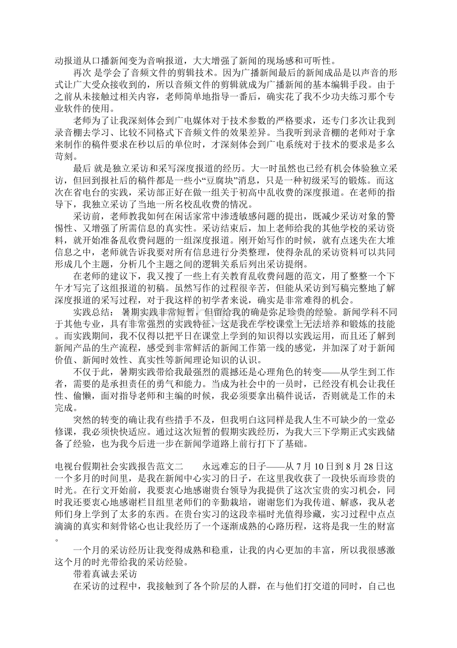 电视台假期社会实践报告范文Word下载.docx_第2页