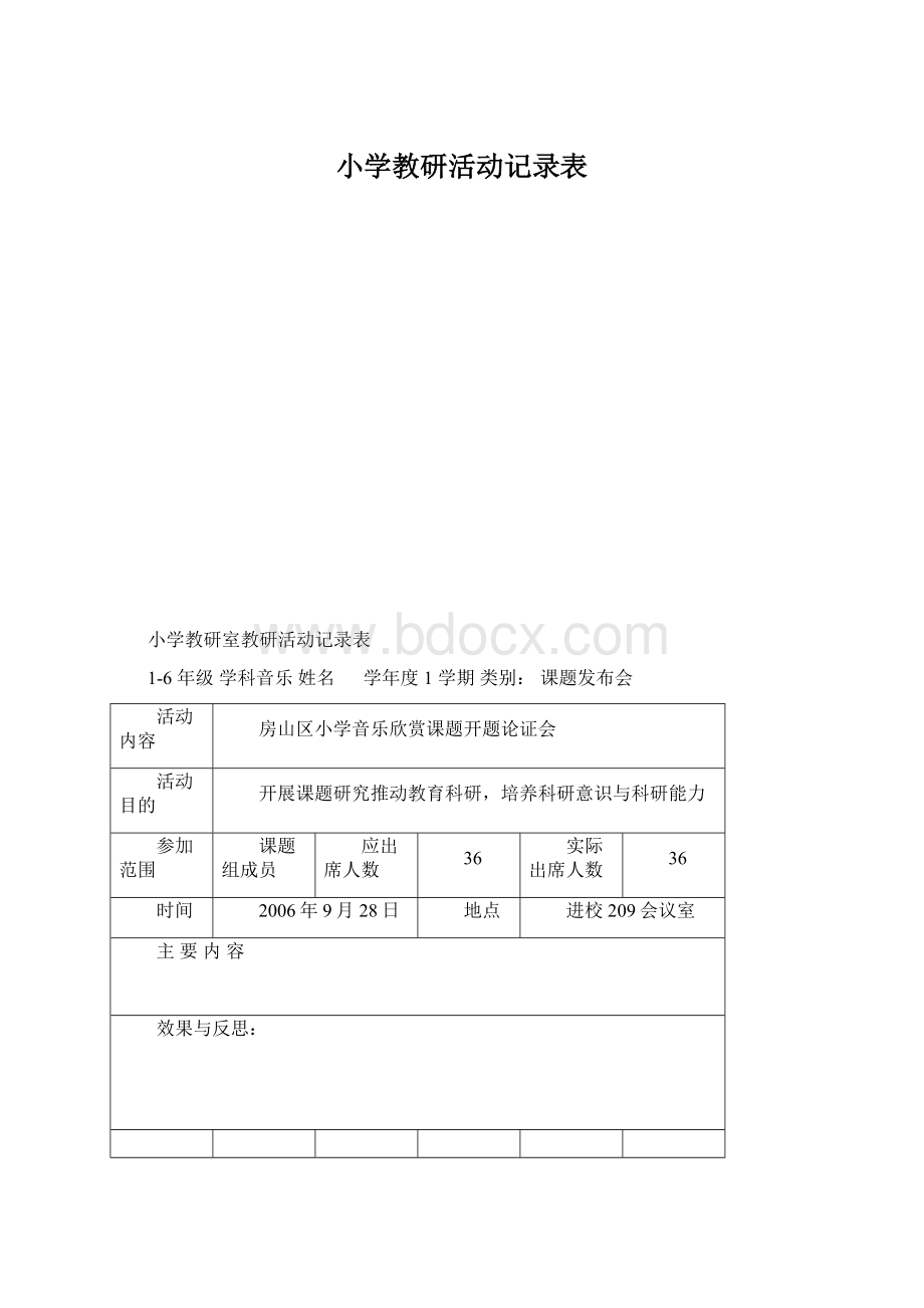 小学教研活动记录表.docx_第1页