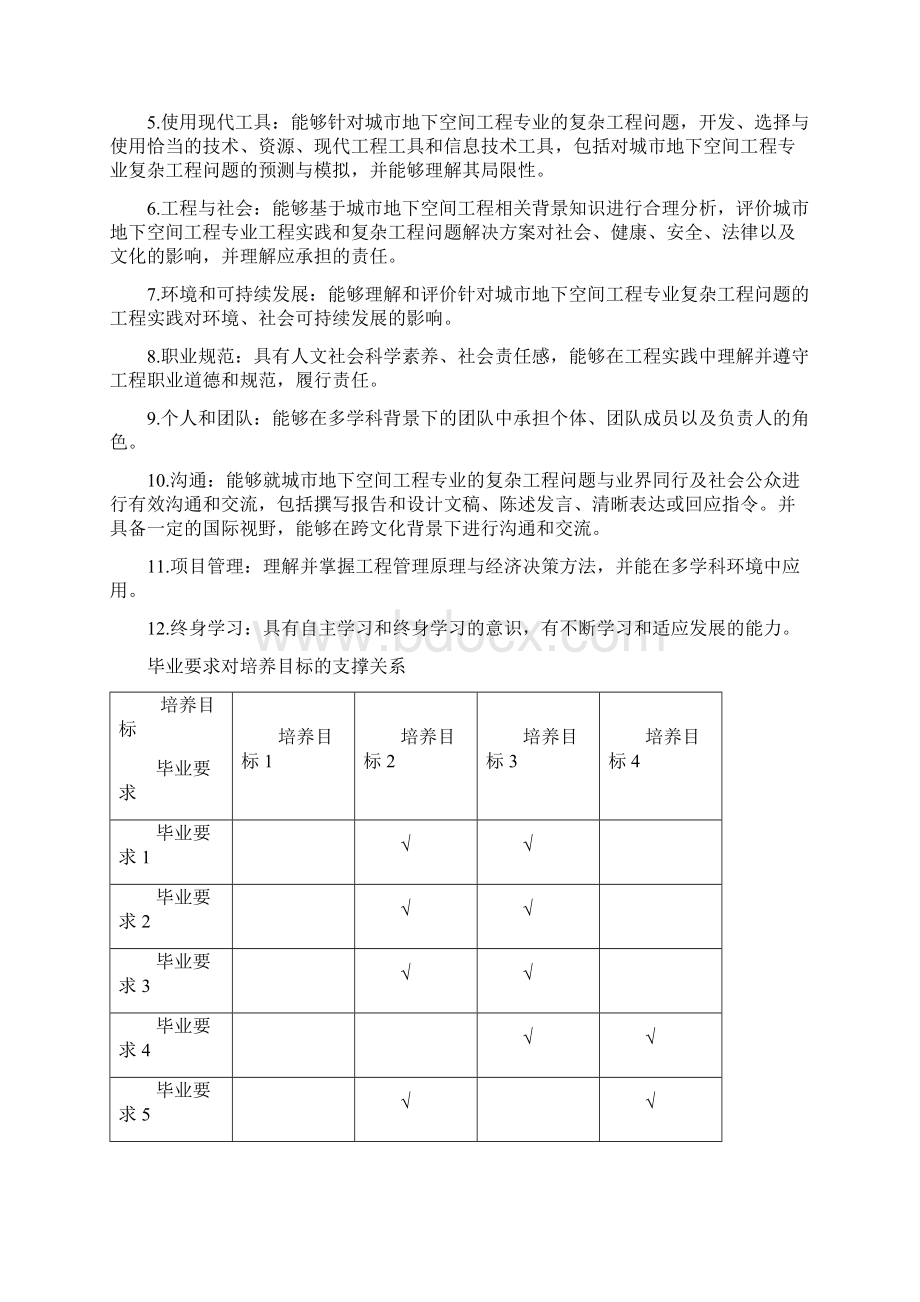 城地下空间工程专业人才培养方案Word格式.docx_第2页