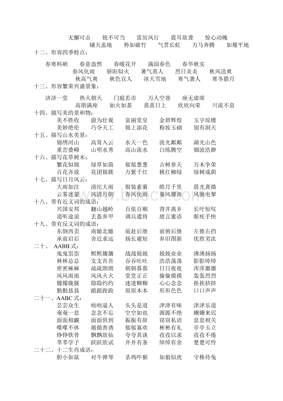 小学三年级成语分类大全文档格式.docx_第2页