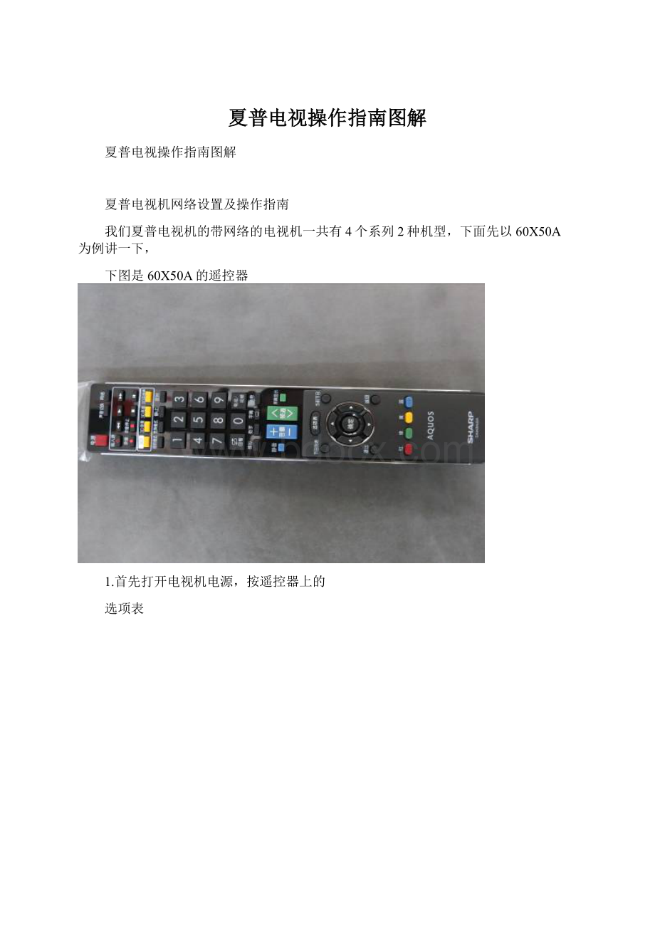 夏普电视操作指南图解文档格式.docx