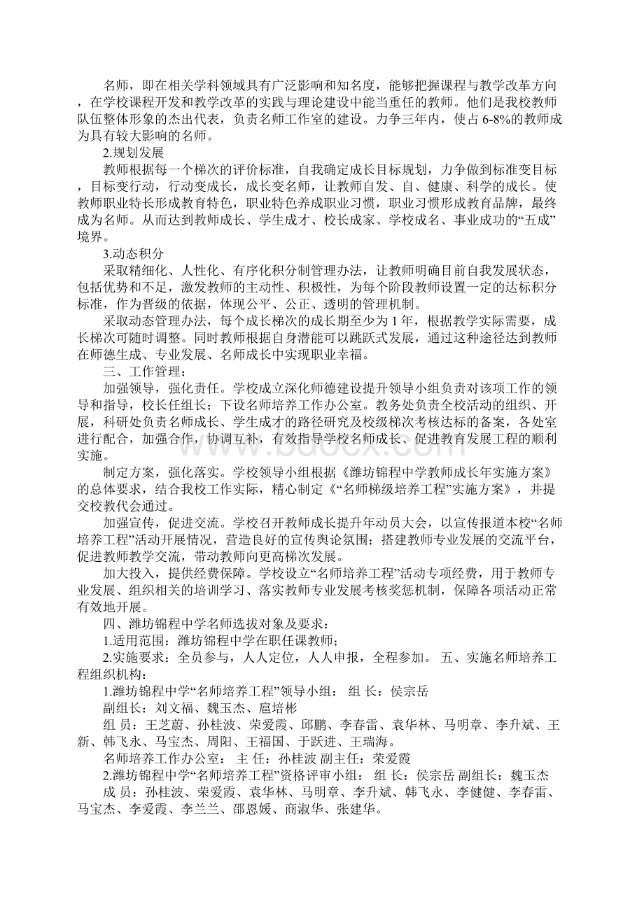 xx中学名师培养工程实施方案讨论稿Word文档下载推荐.docx_第2页