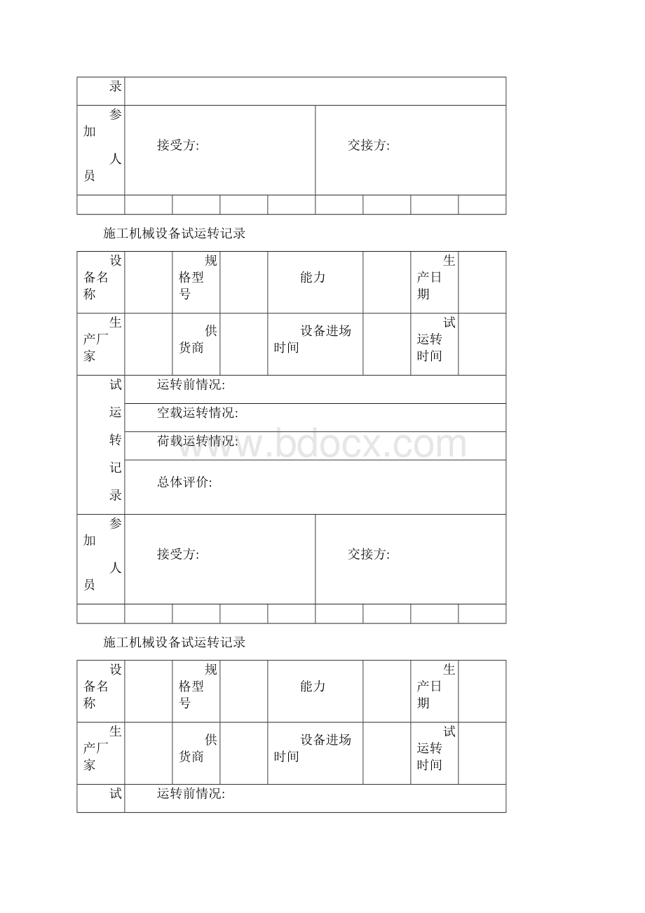 施工机械设备试运转记录文本.docx_第2页