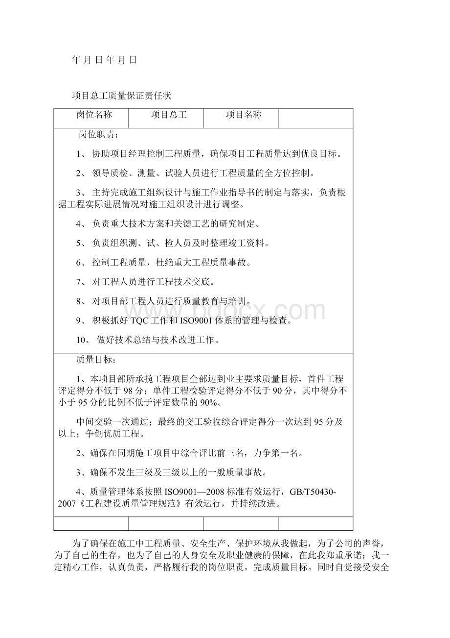 工程各岗位质量责任状.docx_第3页