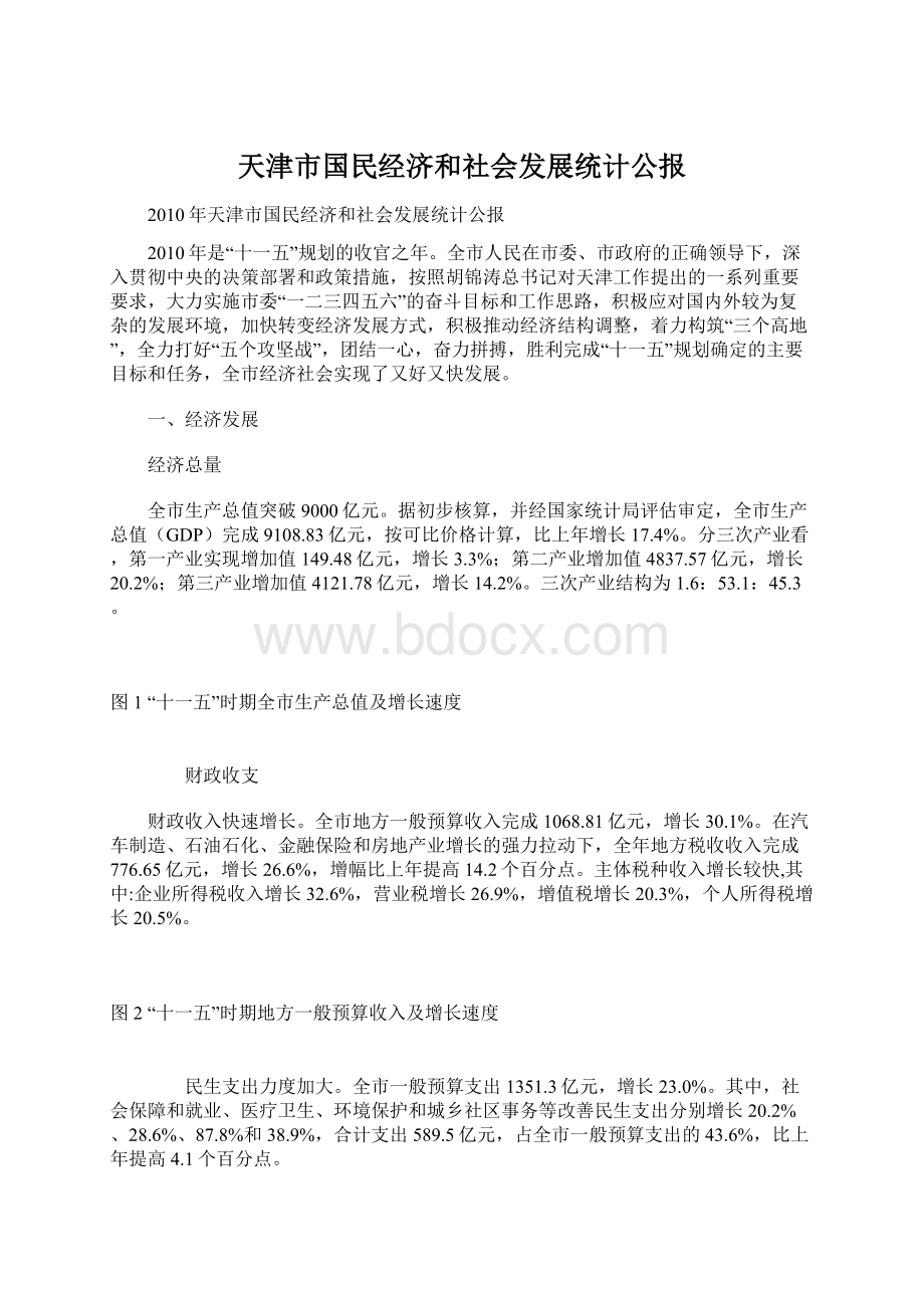 天津市国民经济和社会发展统计公报.docx_第1页
