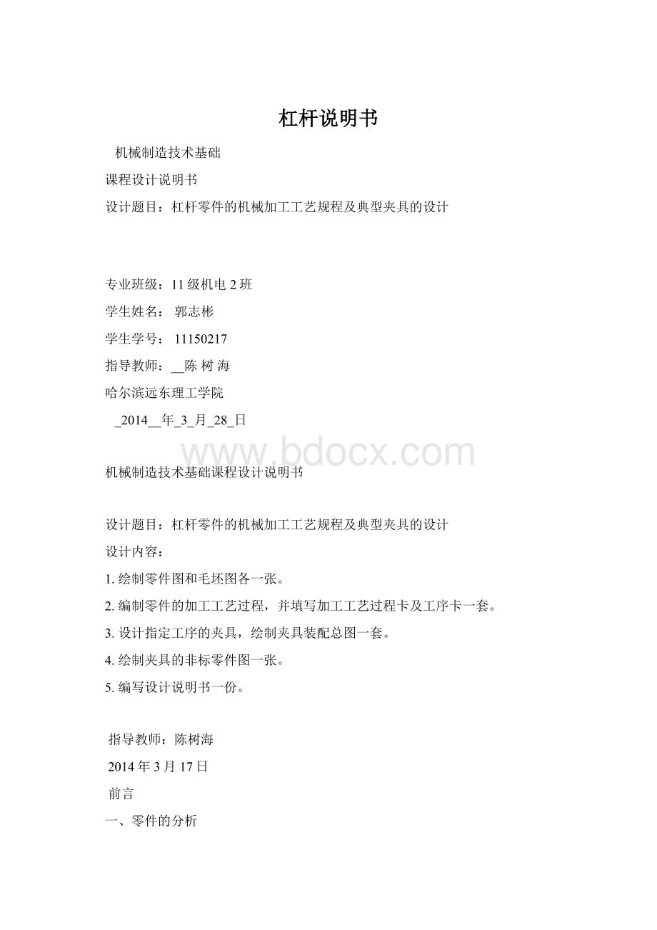 杠杆说明书Word文档格式.docx