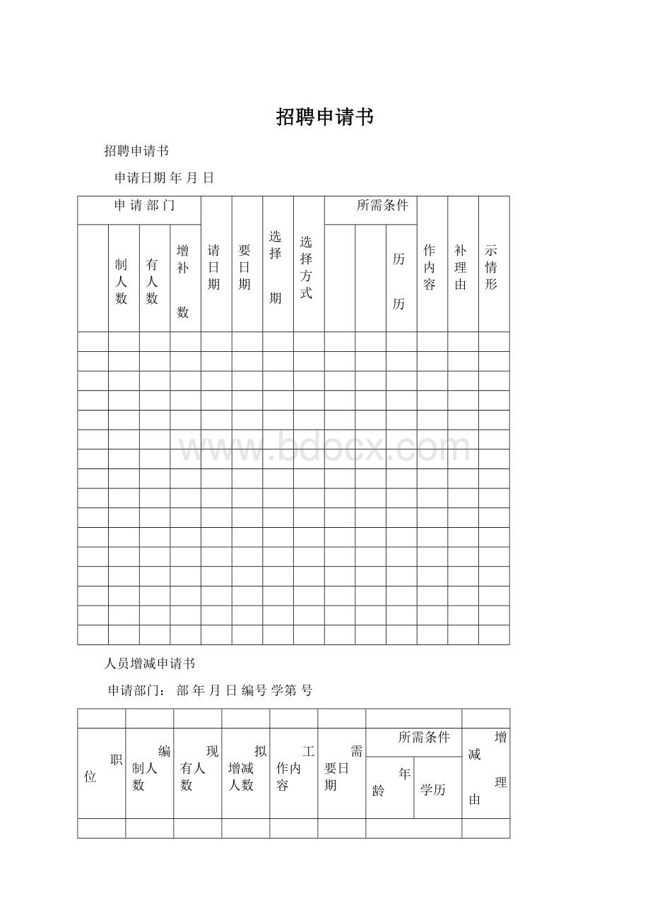 招聘申请书.docx_第1页