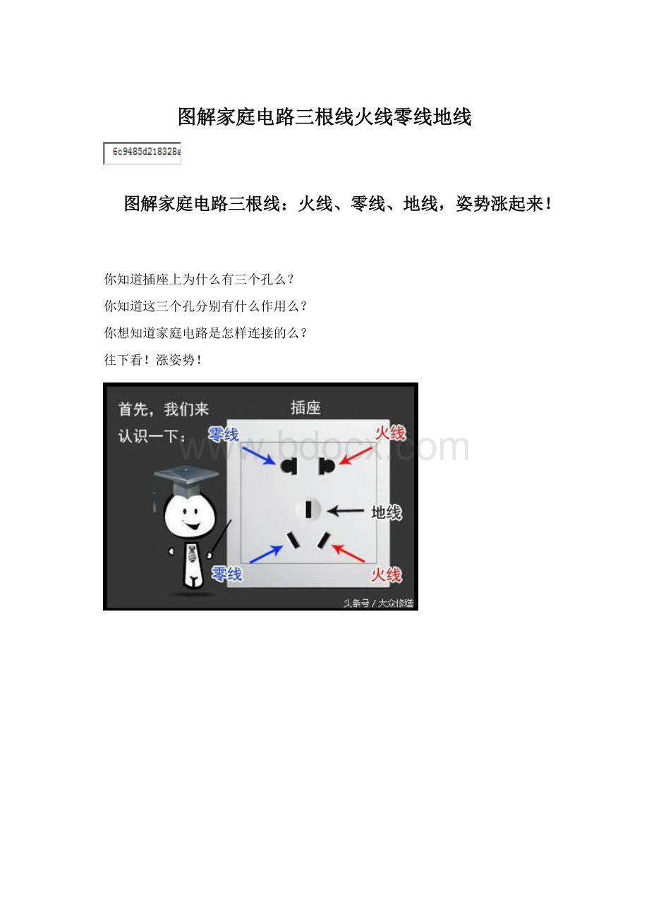 图解家庭电路三根线火线零线地线.docx