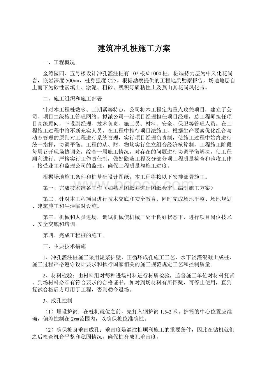 建筑冲孔桩施工方案.docx_第1页