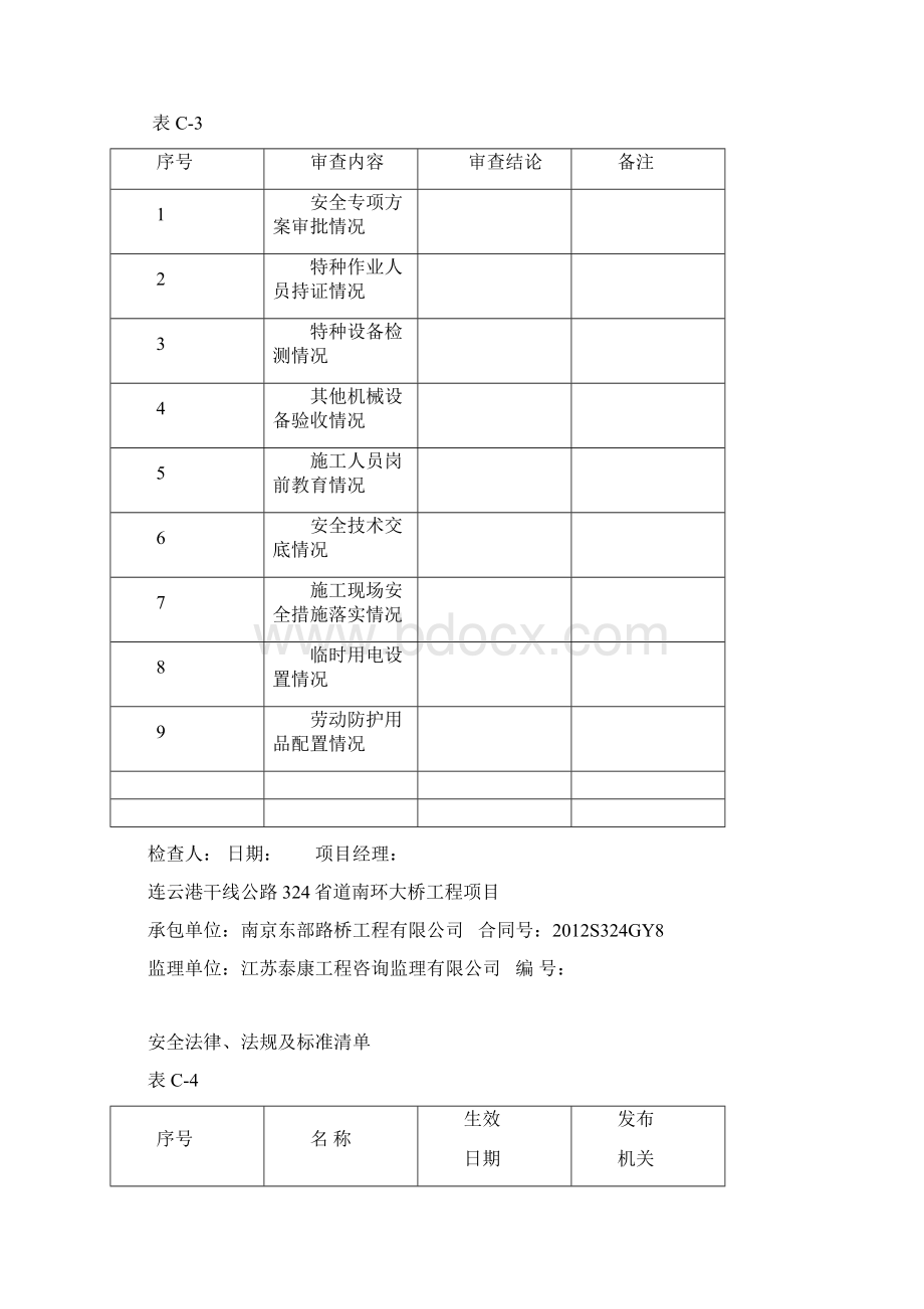 连云港干线324省道南环大桥工程项目安全类专用表格.docx_第3页