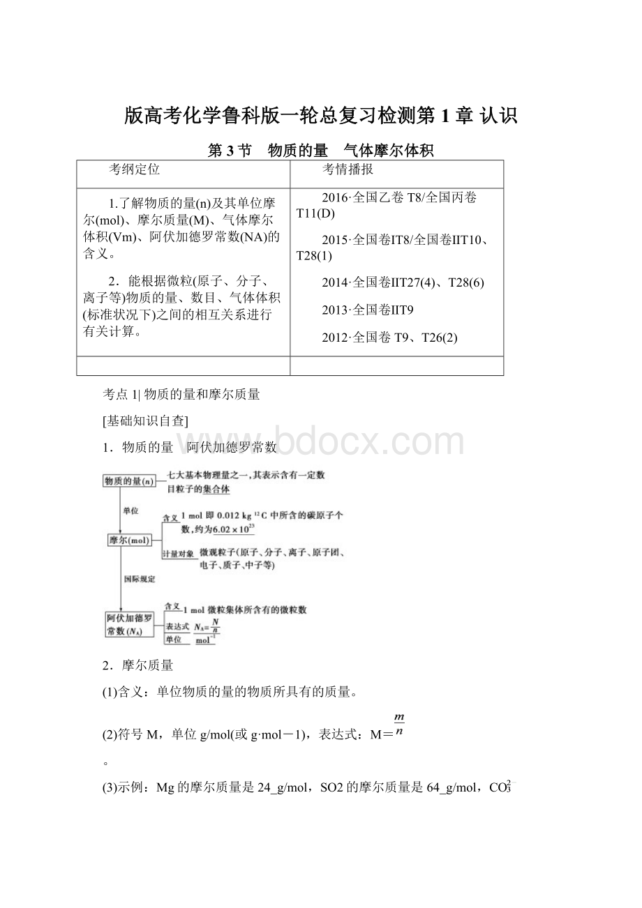 版高考化学鲁科版一轮总复习检测第1章 认识Word下载.docx_第1页