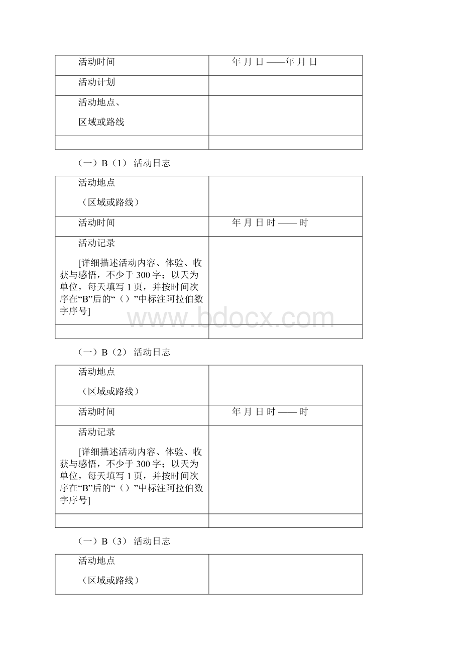 本科学生社会实践活动写实记录及考核登记表模板.docx_第3页