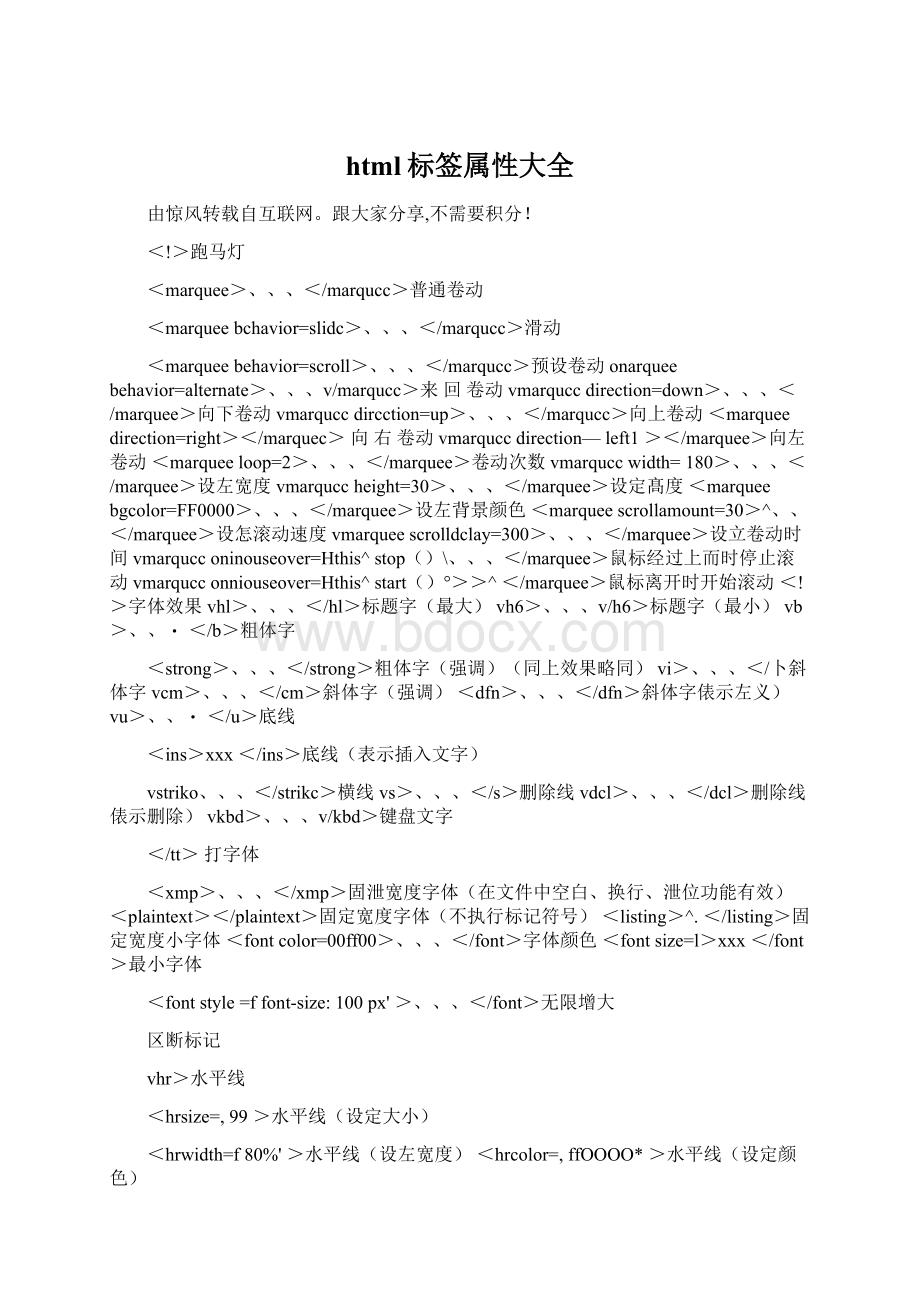 html标签属性大全Word文档下载推荐.docx