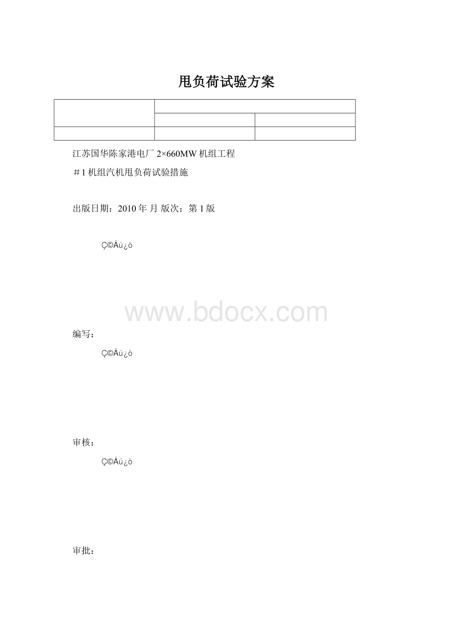 甩负荷试验方案.docx_第1页