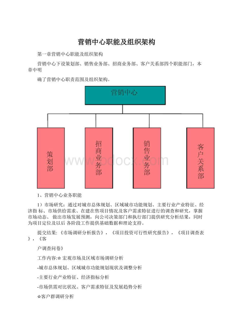 营销中心职能及组织架构.docx