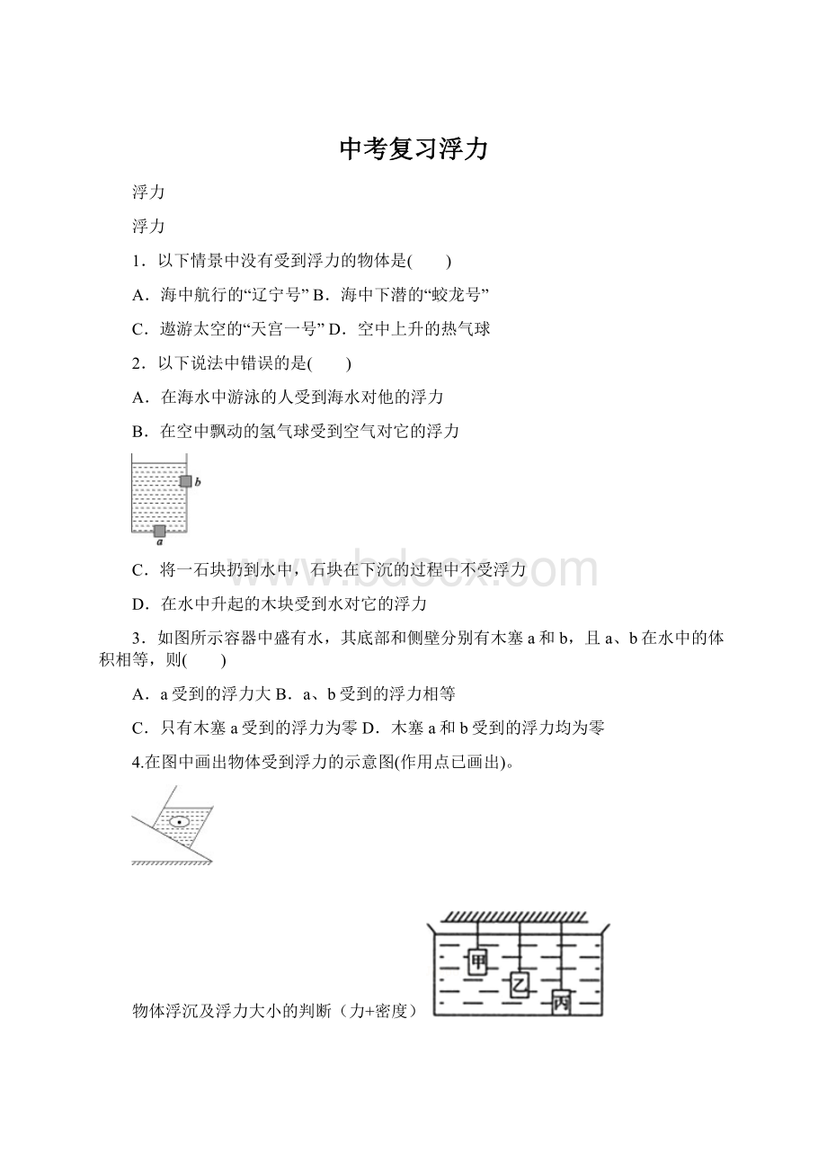 中考复习浮力.docx_第1页